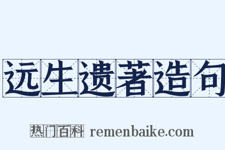 远生遗著造句是什么意思的图片